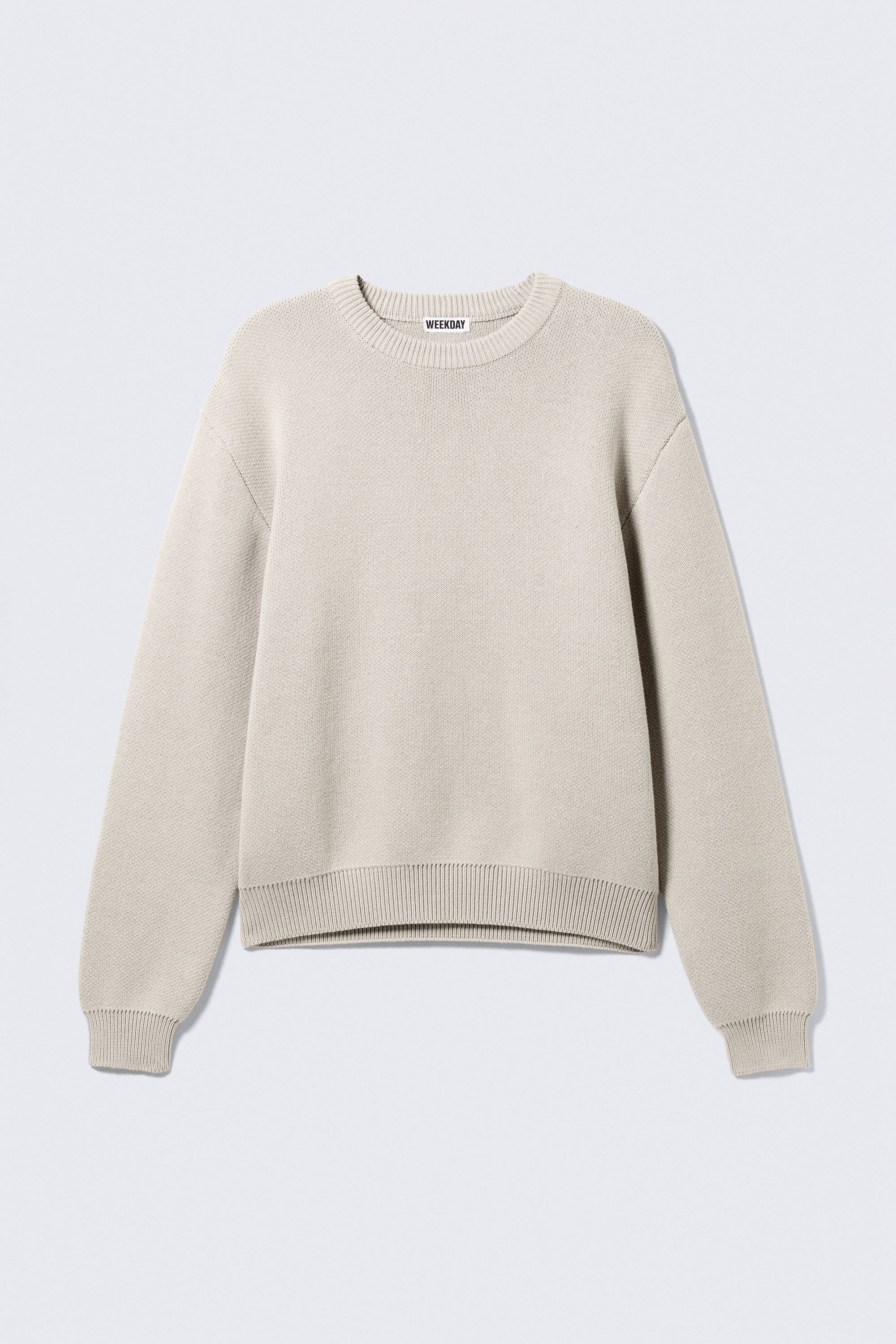 Pull en coton en maille standard - Dirty White/Noir