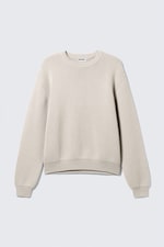 Dirty White - Regular Knitted Cotton Sweater - 0