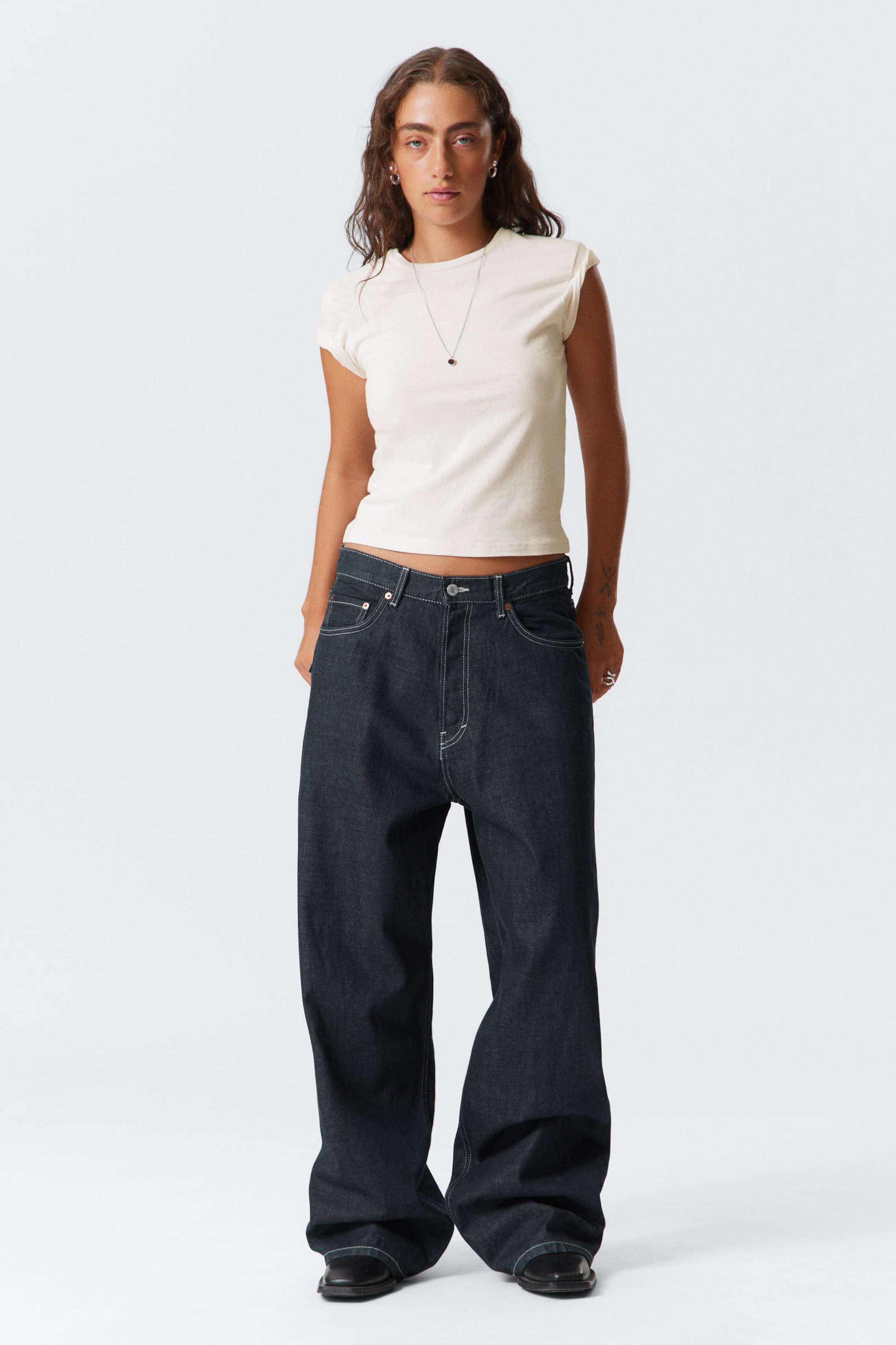 #4C5164 - Astro Loose Baggy Leg Jeans - 2