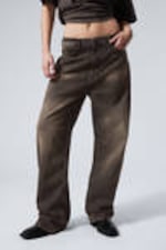 Bruin met wassing - Galaxy Loose Straight Leg Jeans - 2