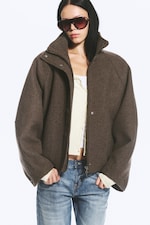 Dark Mole - Wool-blend funnel jacket - 1