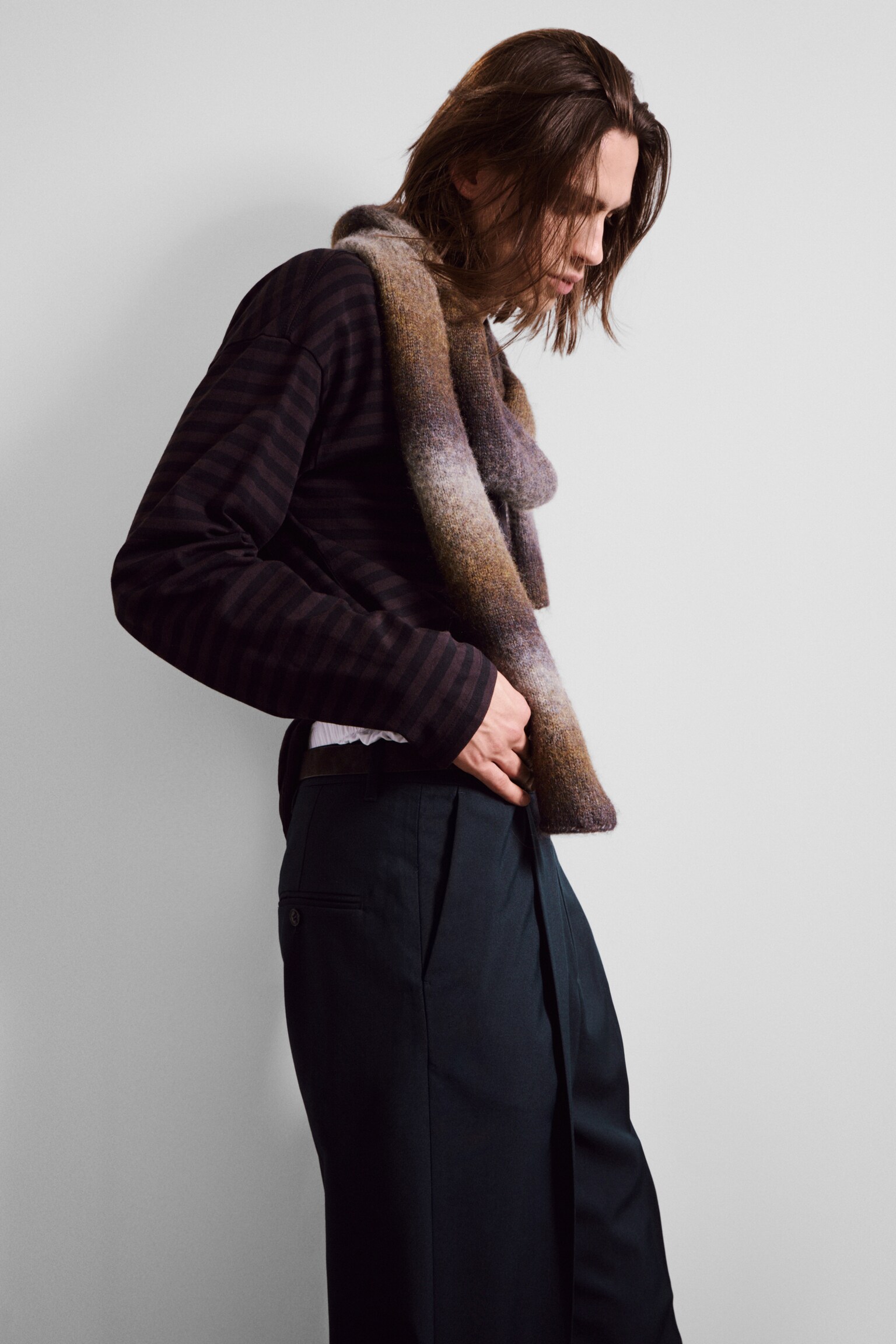 Oversized kostymbyxa Uno - Mörk marinblå/Svart/Mörkgrå – Pinstripe/Grårandig/Mörkbrun/Mörkgrå - 7