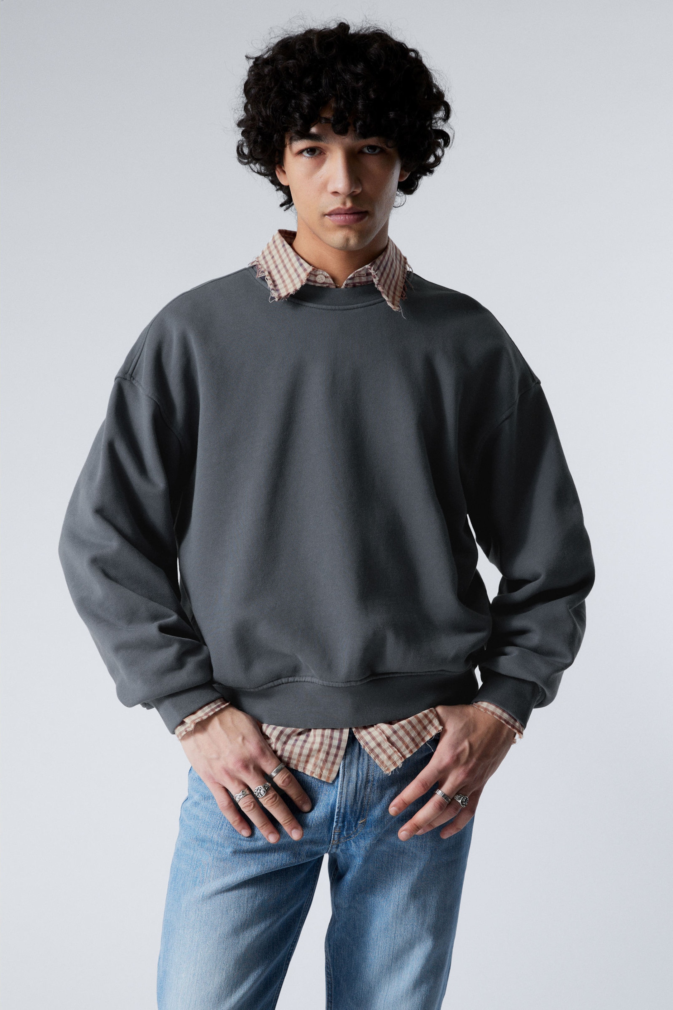 #3B4453 - Boxy Heavyweight Terry Sweatshirt - 1