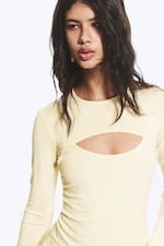 Gedecktes Hellgelb - Doppellagiges Longsleeve - 2