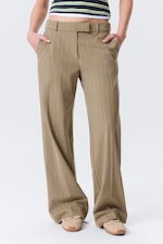 Pinstriped Mole - Low Rise Suiting Trousers - 1