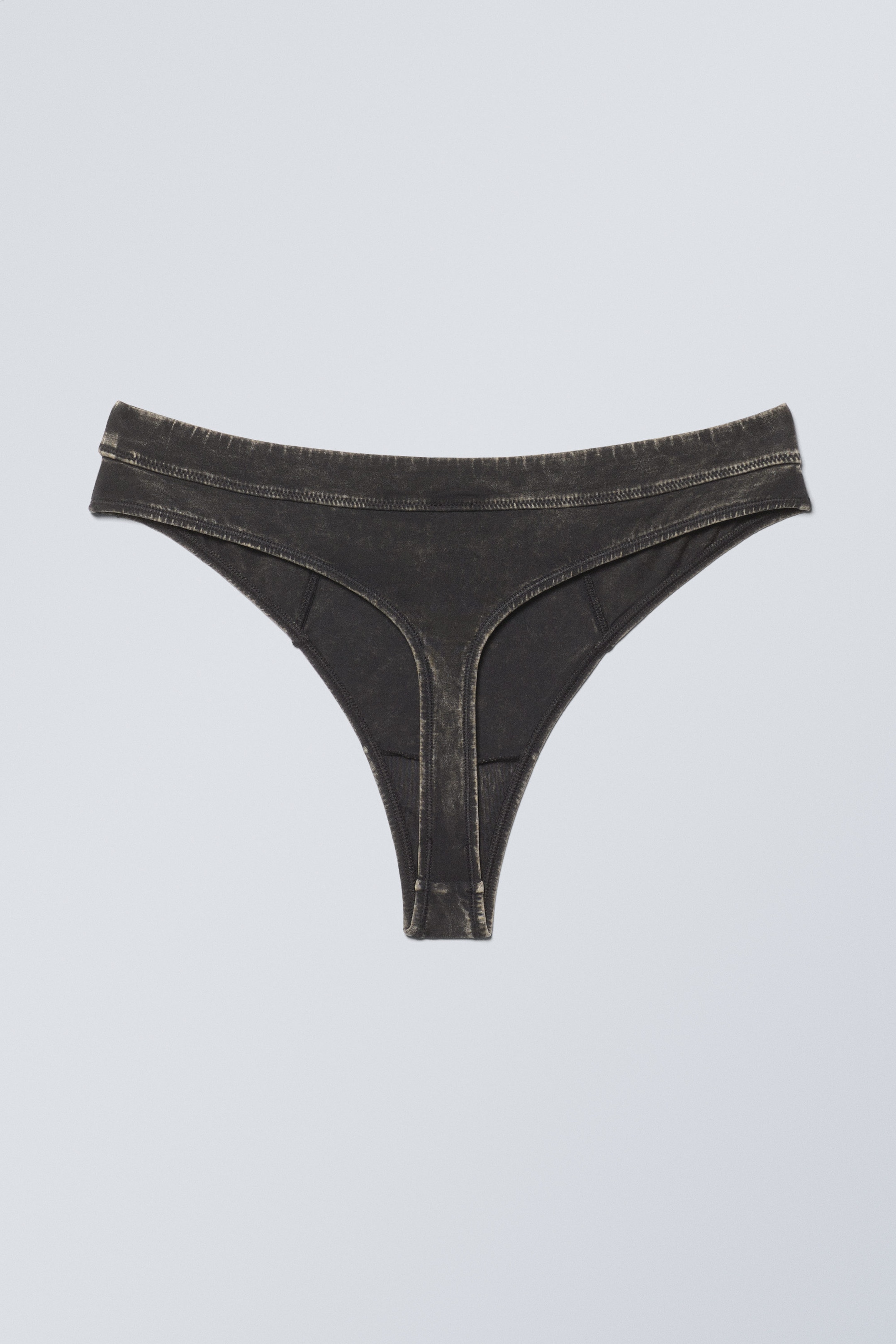 Bleach Washed Black - Tanga aus gewaschener Baumwolle Miley - 1
