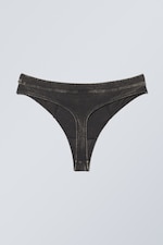 Bleach Washed Black - Tanga aus gewaschener Baumwolle Miley - 1