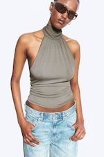 Dusty Mole - Draped Halterneck Top - 2