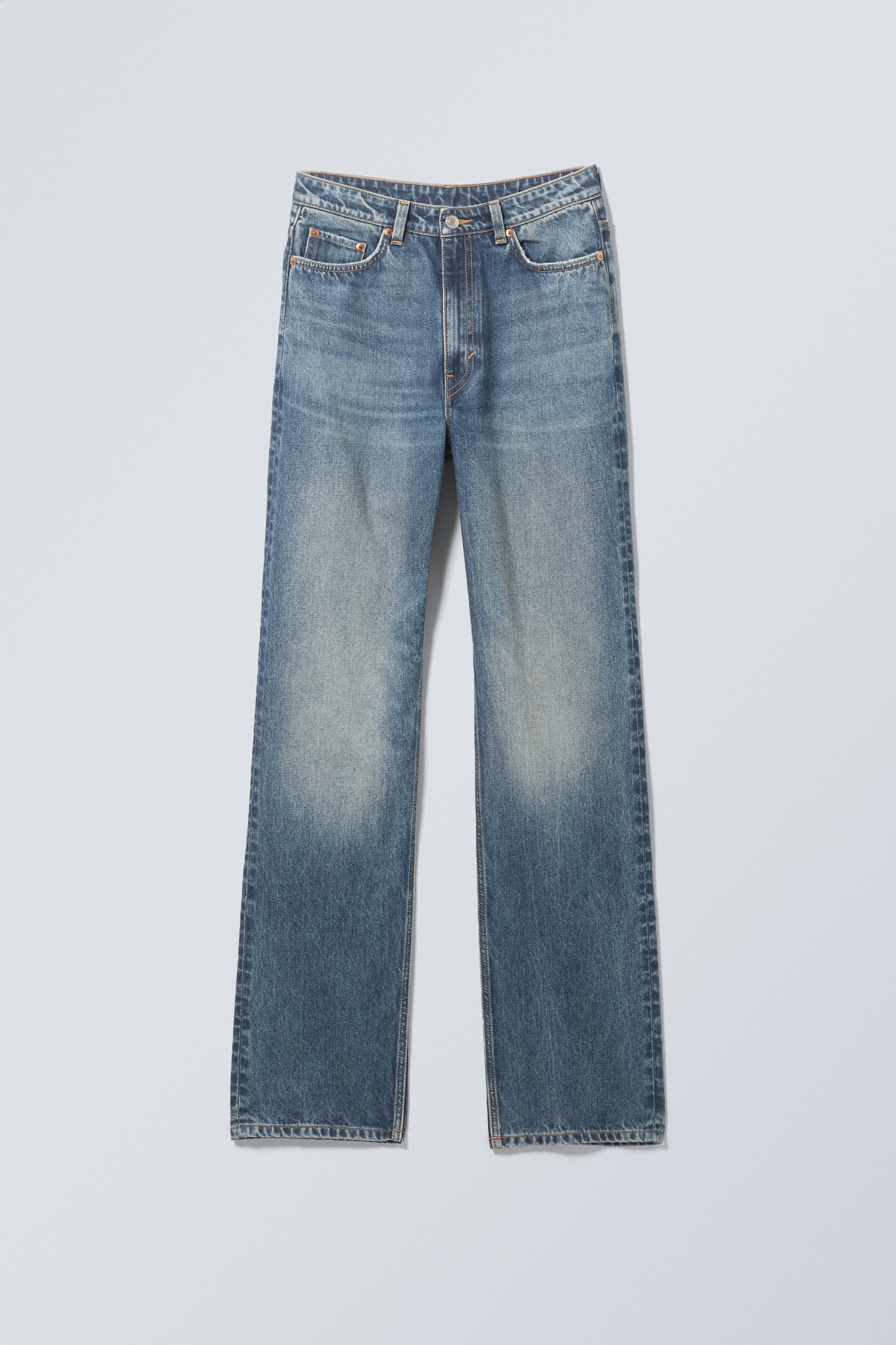 Rowe Super High Waisted Regular Straight Leg Jeans - Iron Blue - Medium Blue/Πορτ Μπλε - Ανοιχτό Μπλε/2000 Blue - Medium Blue/Compact Blue - Dark Blue/Echo Black - Black/Nobel Blue - Medium Blue - 2