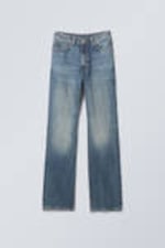 Iron Blue - Mittelblau - Rowe Super High Waisted Regular Straight Leg Jeans - 5