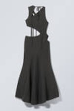 Dark Grey - Braided Cut-Out Maxi Dress - 5