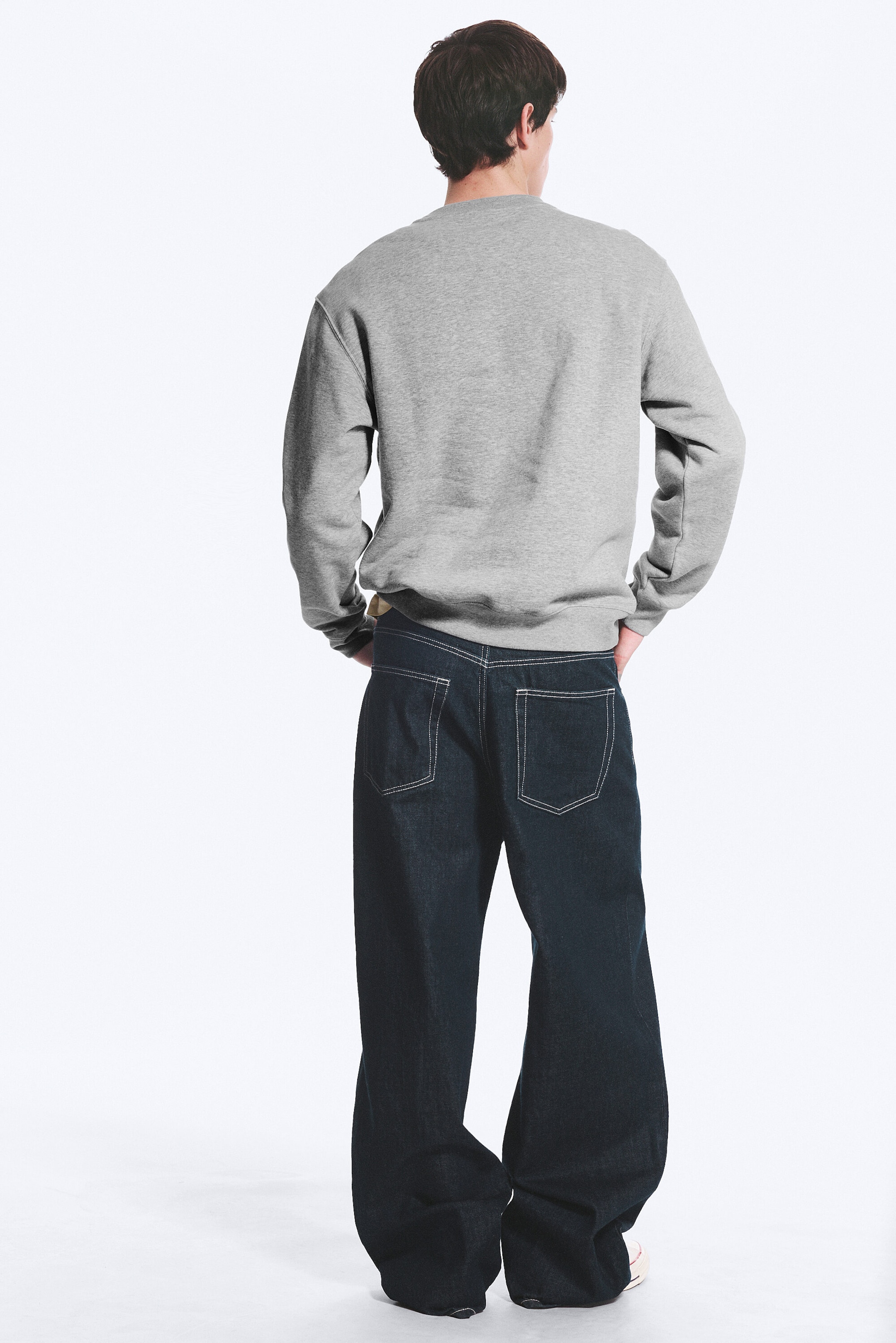 Mattes Hellgrau-Melange - Klassisches Sweatshirt - 2