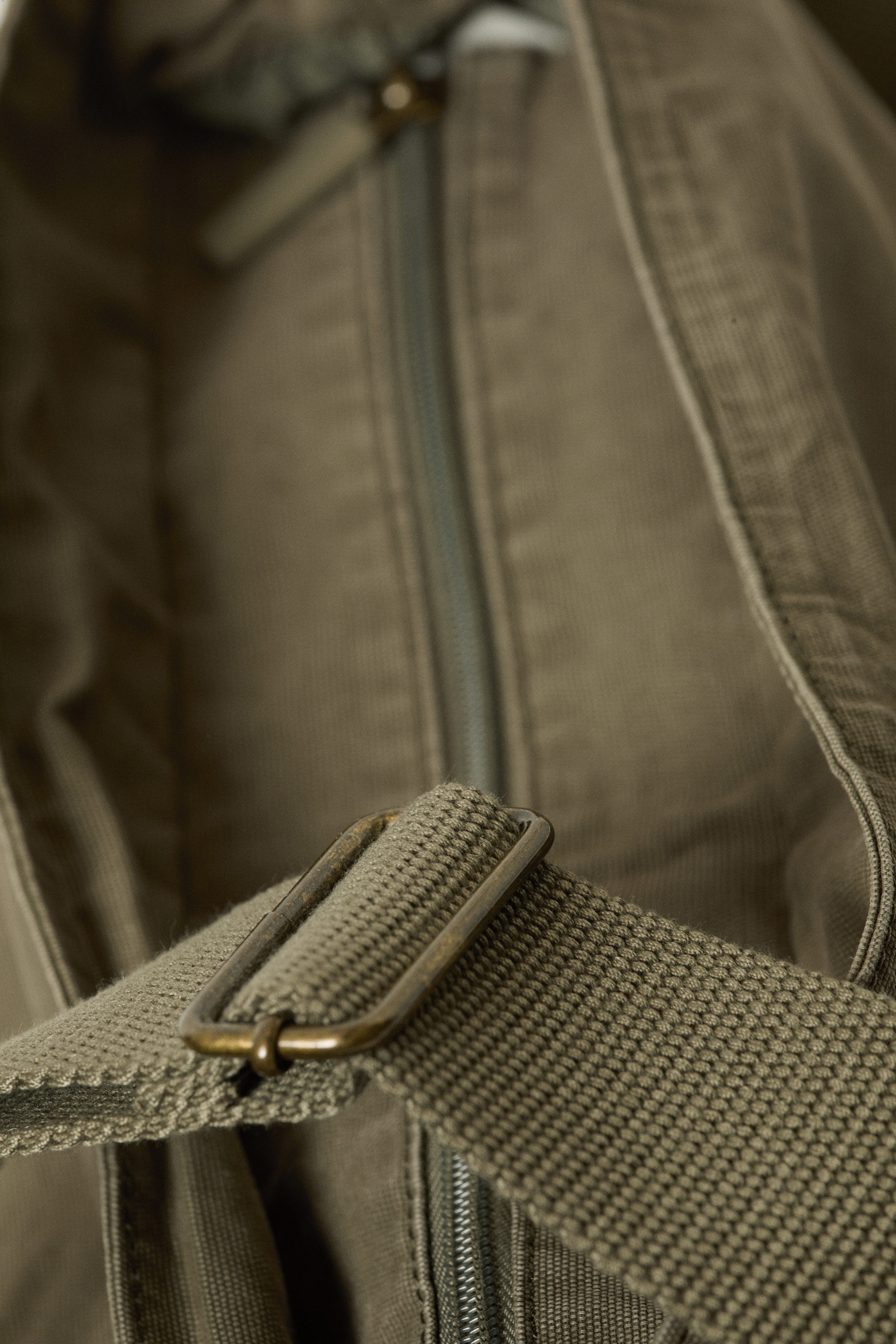 Khakigrön - Unisex Axelremsväska I Canvas - 3