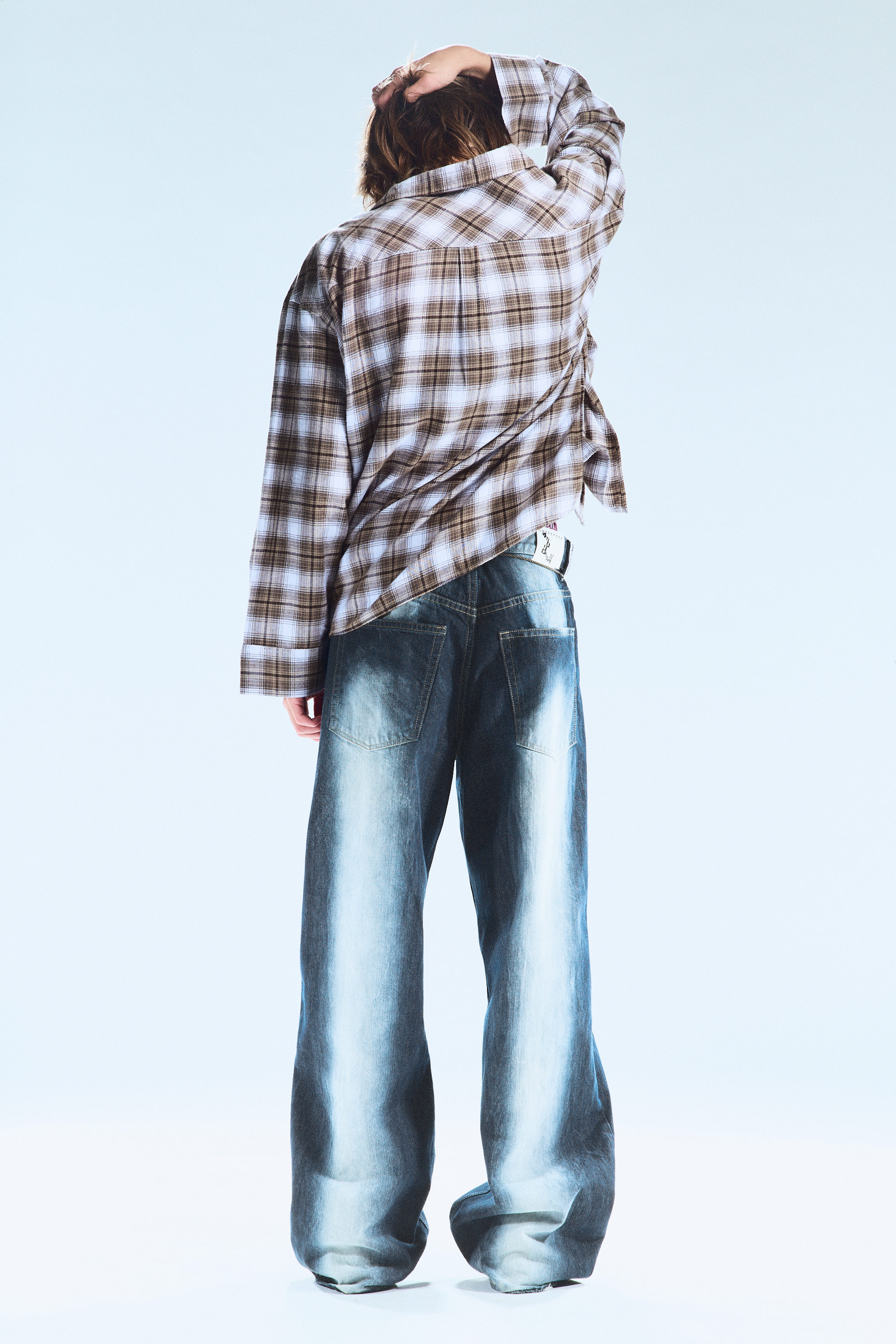 Blue Spray - Looser Regular Waist Loose Straight Jeans - 2