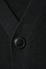 Black Tie-Dye - Knitted Boxy Tie-Dye Cardigan - 1