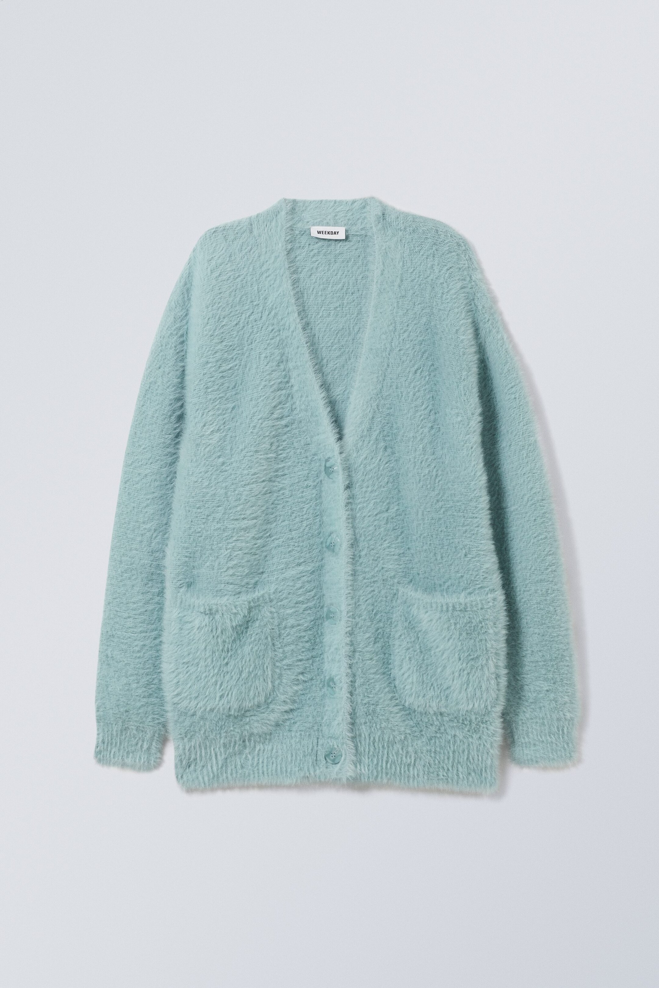 Dusty lt turquoise - Ally Hairy Cardigan - 0