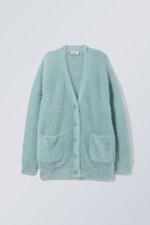 Dusty lt turquoise - Ally Hairy Cardigan - 0