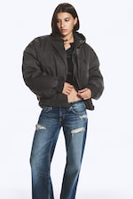 Dunkelgrau - Oversized Bomberjacke - 2