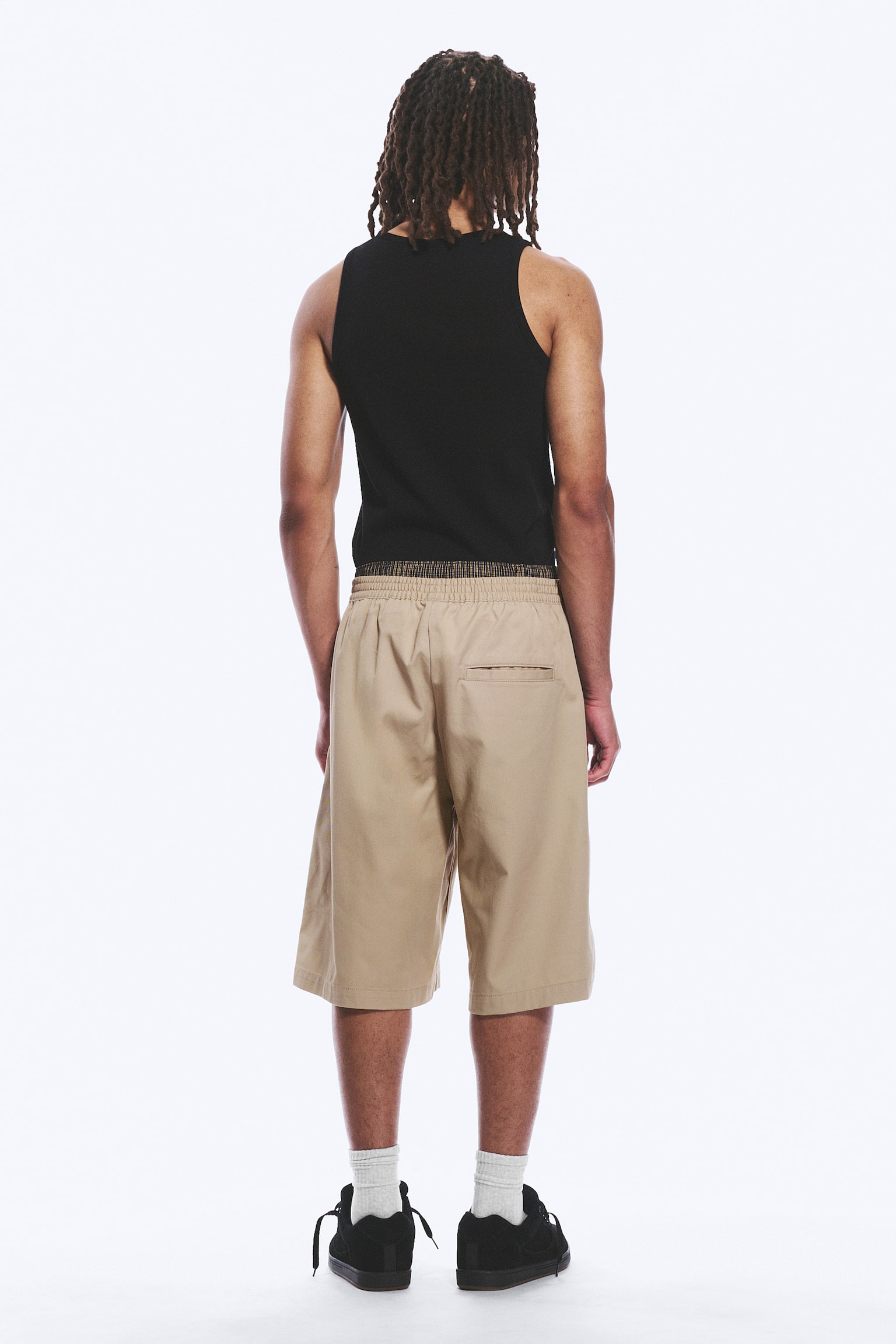 Szorty chinos Loose Fit - Beżowy/Czarny - 5