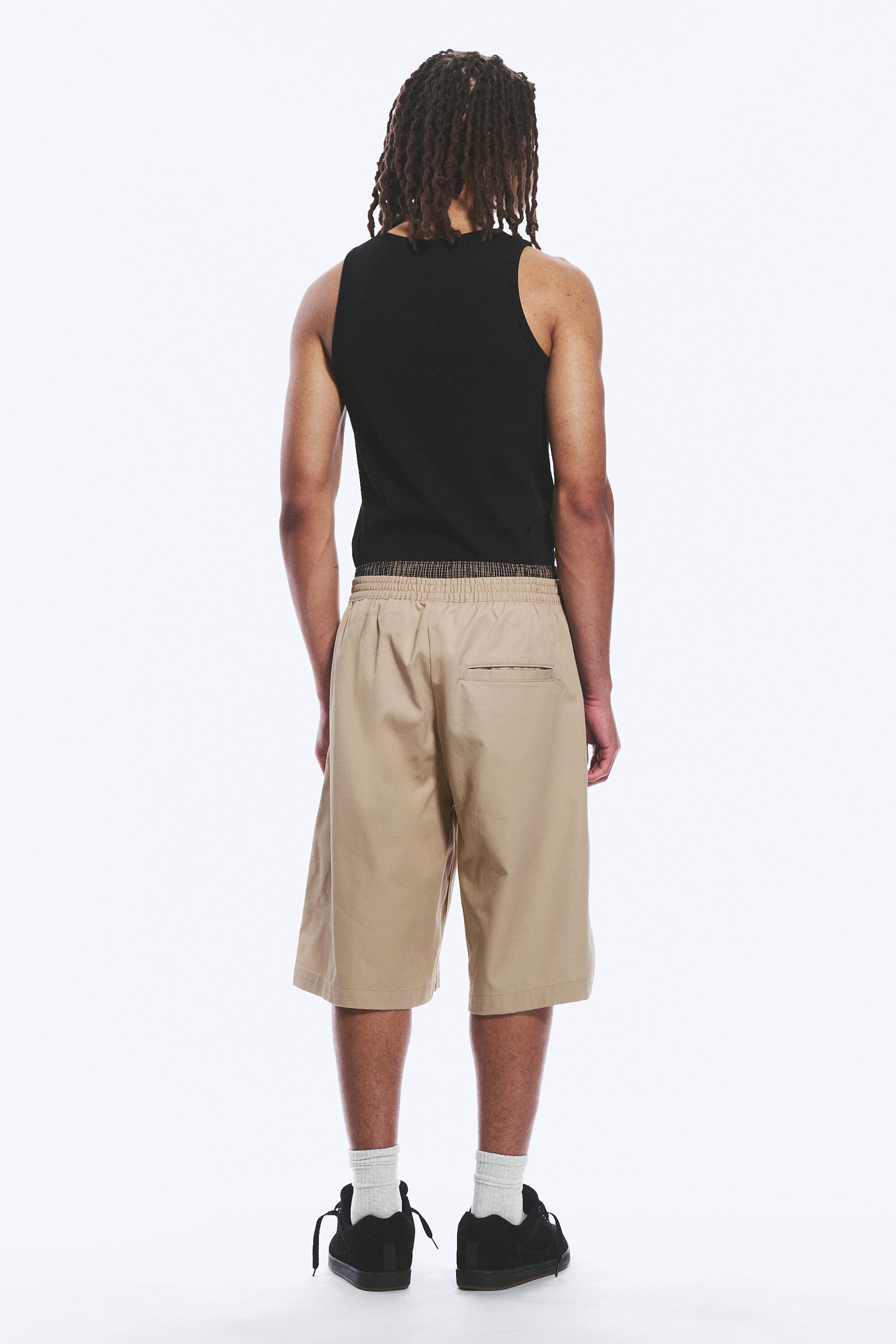 Beige - Chinoshorts med lös passform - 4