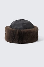 Black - Faux Fur Hat - 0