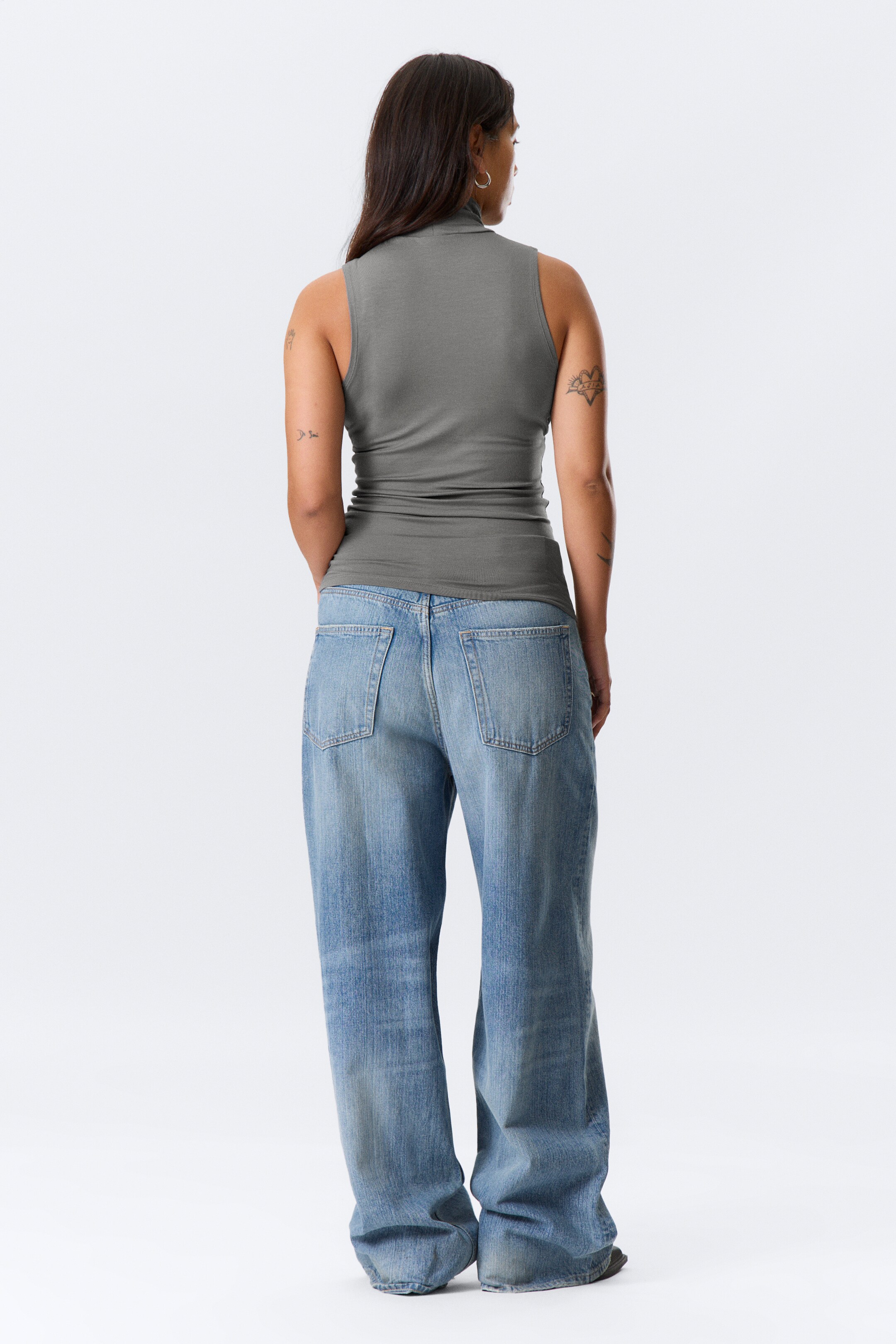 Προβολή μεγαλύτερης εικόνας: Sleeveless Turtleneck Top - Γκρι - Ladies | H&M GR 3