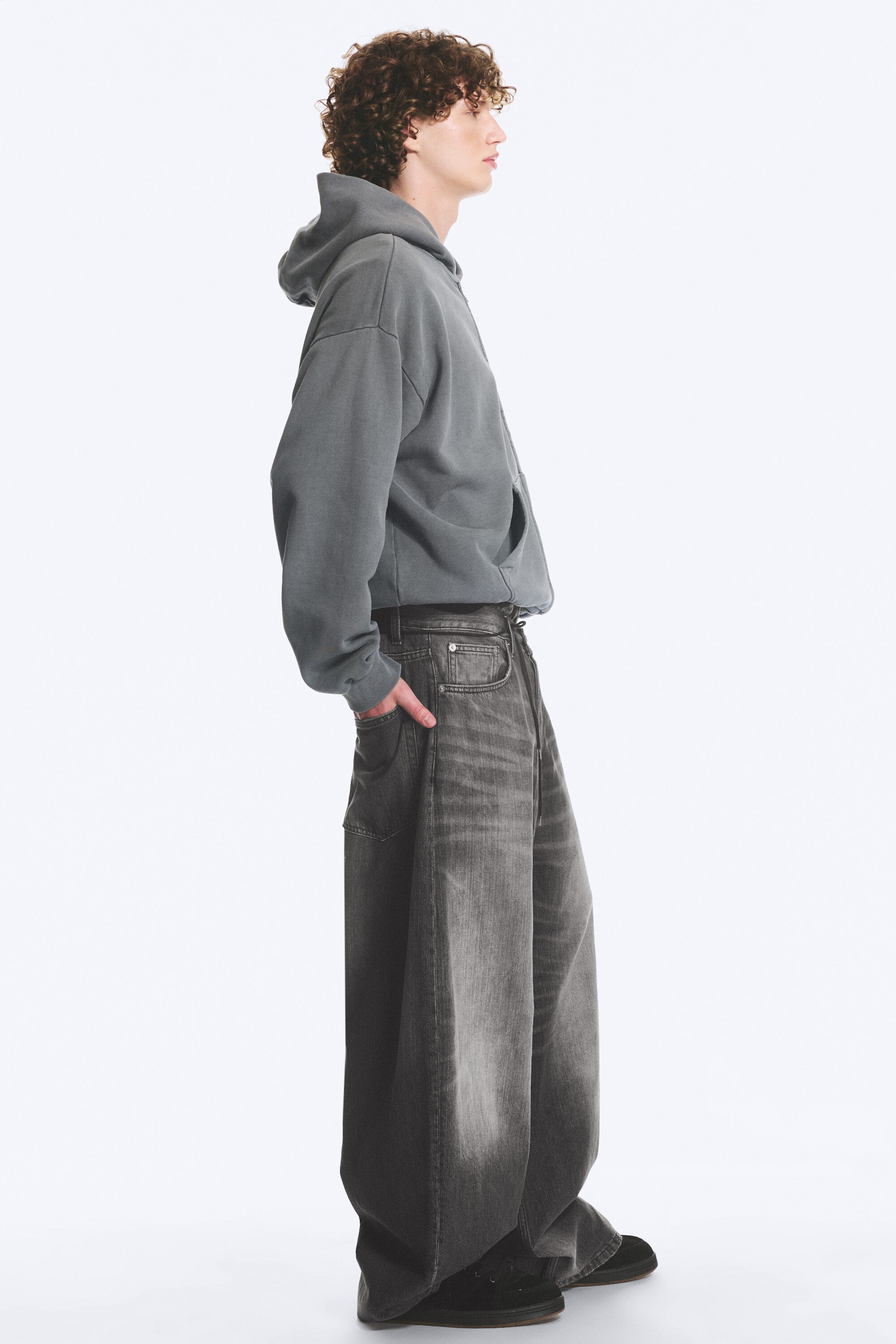 Imperial Black - Black - VOID LOW RISE LOOSE BAGGY JEANS - 2