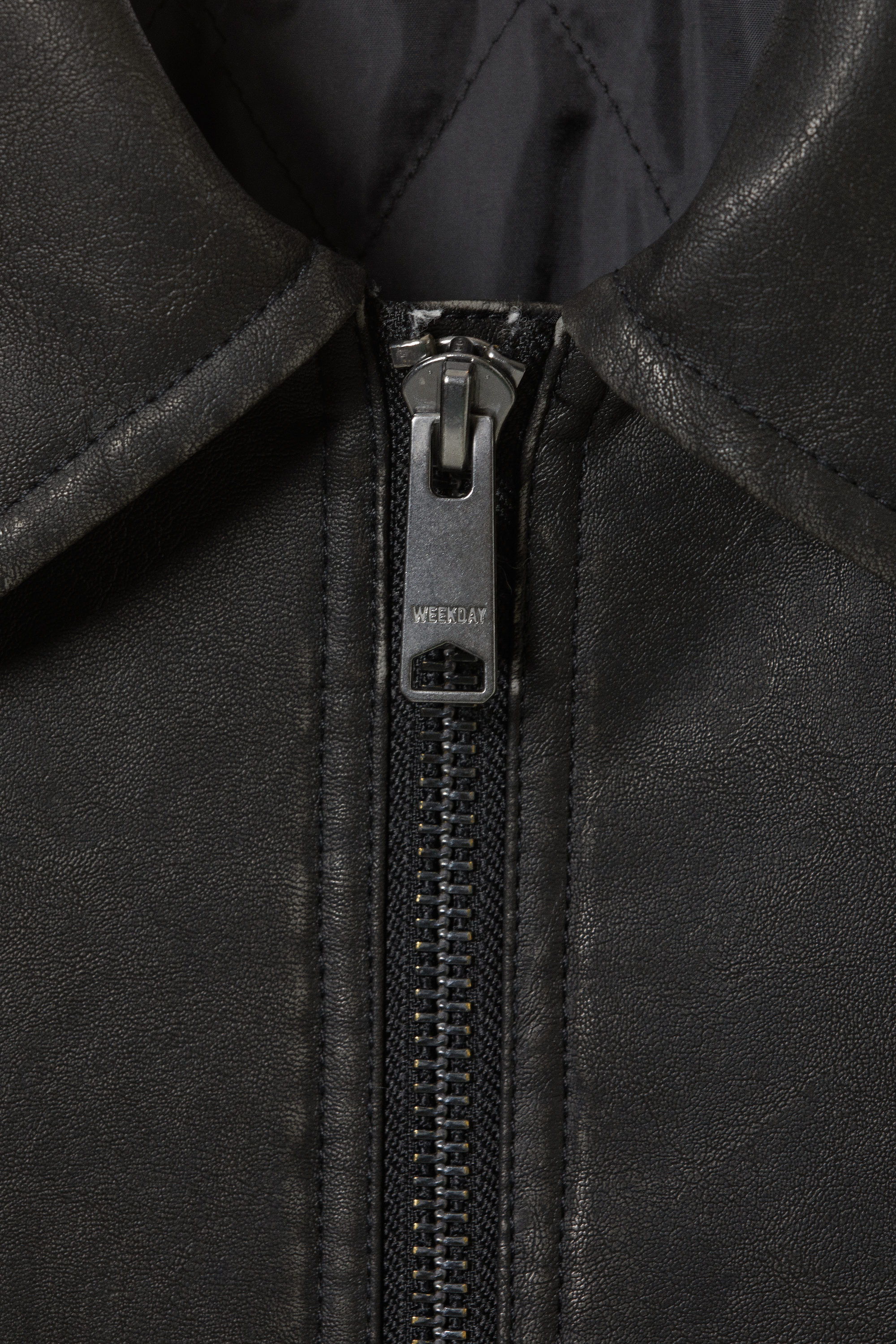shrunken faux leather jacket - Black | Weekday WW