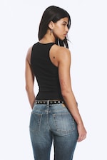 Black - Fitted Cotton Jersey Tank Top - 3