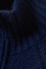 Dark Navy Blue Melange - Soft Knitted Fitted Zip Cardigan - 4