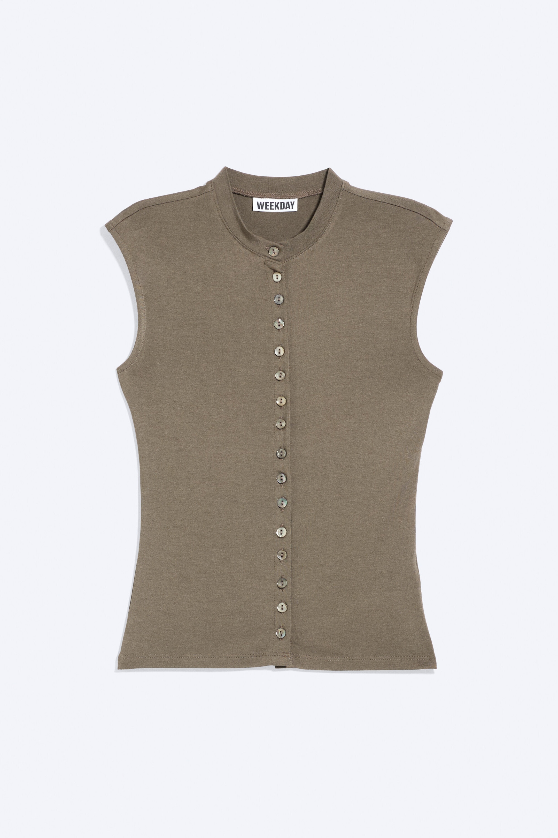Dusty Grey - Pearl Button Up Top - 0