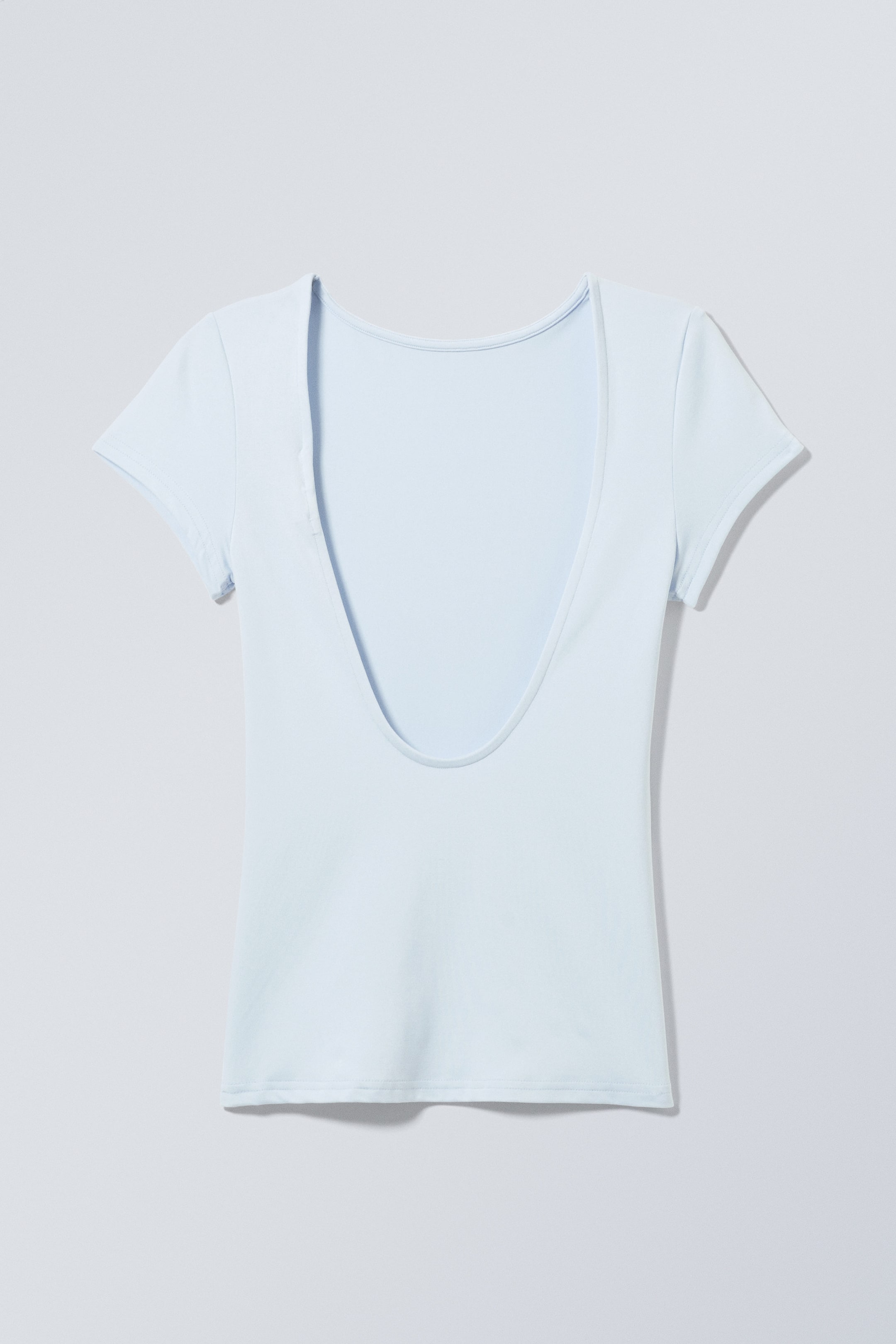 Light Blue - Gizem Open Back T-shirt - 1