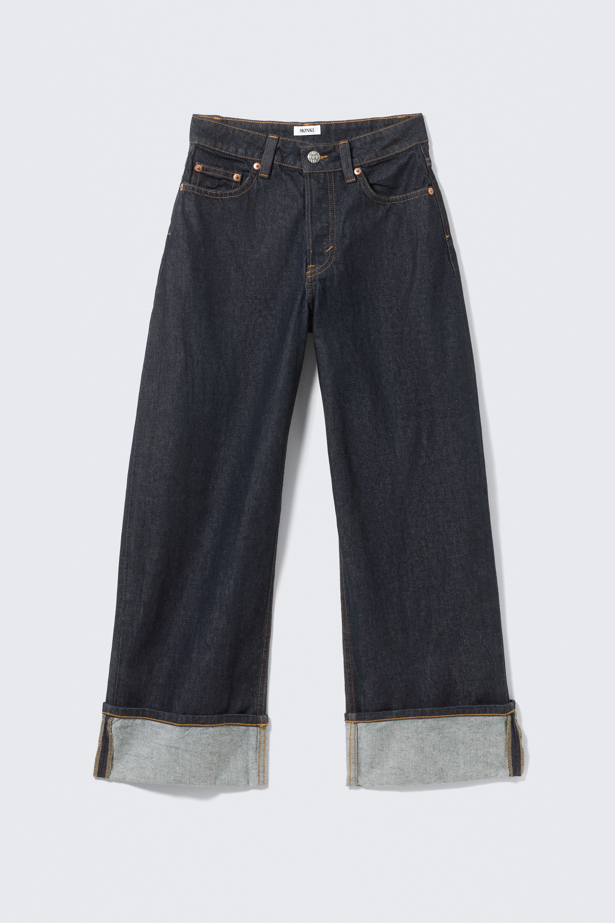 Jeans Peggy Low Rise Loose Baggy Leg - Blue Rinse- Azul oscuro/Azul - Fold Up/Haunted Black - Negro