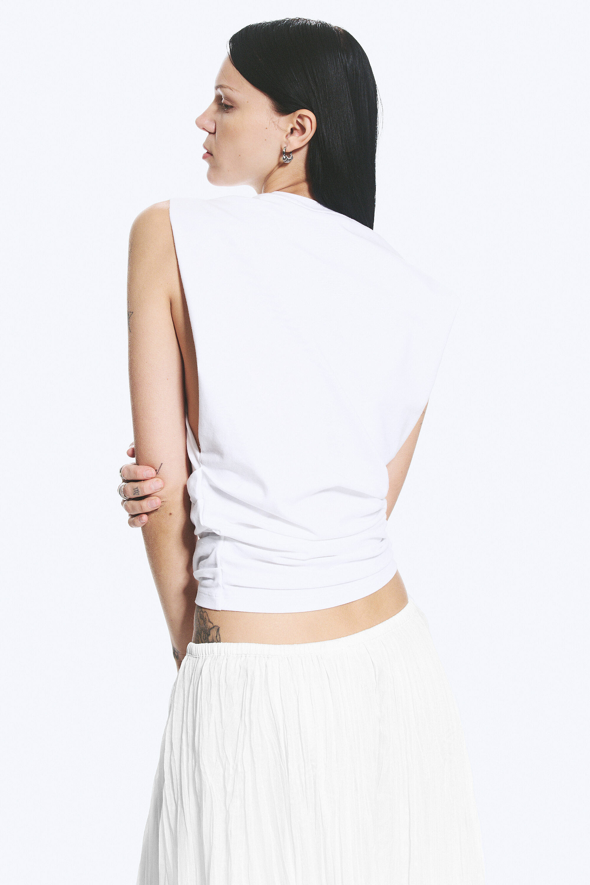pleated tank top - White | Weekday WW
