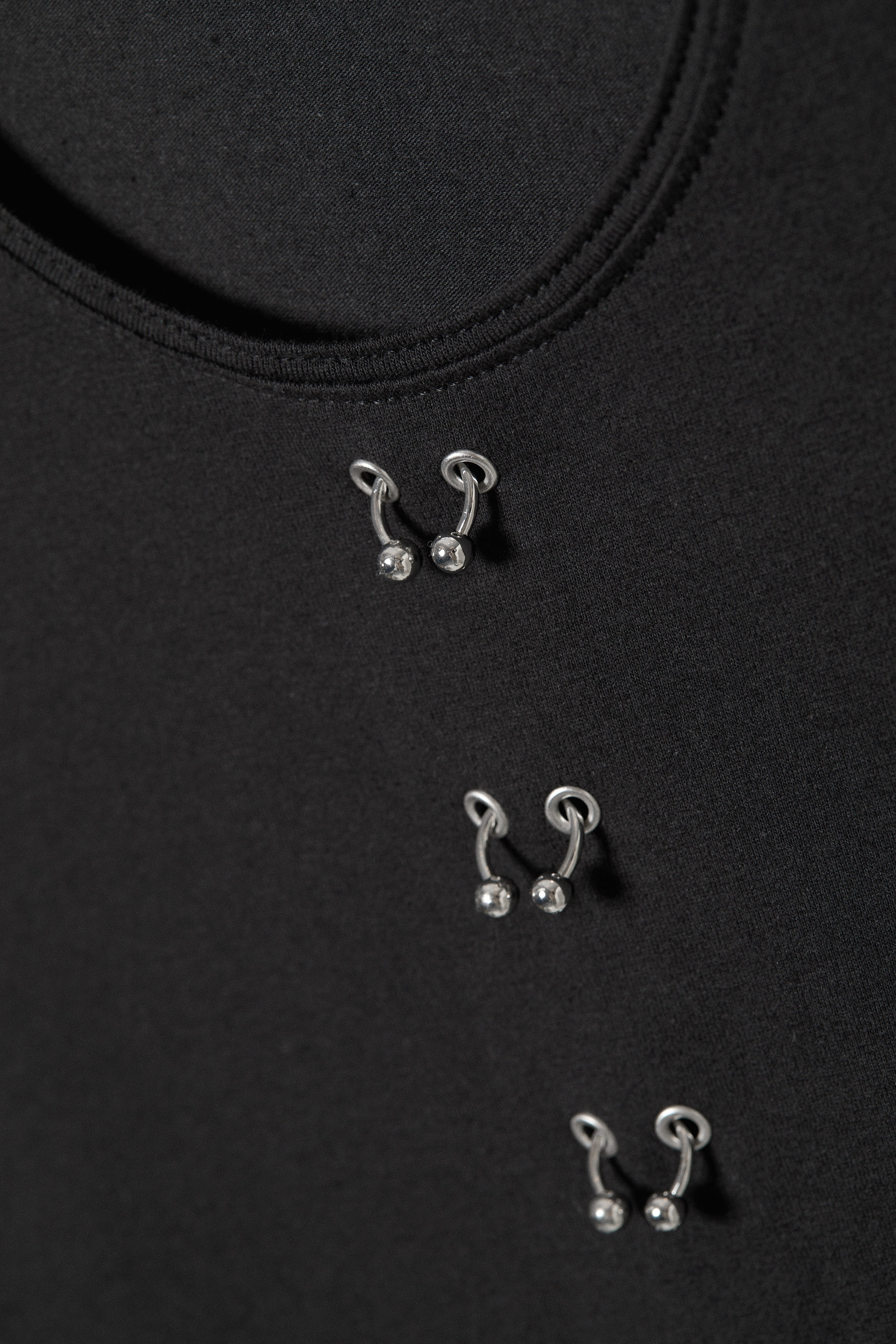 Noir - Haut à manches longues percé - 3