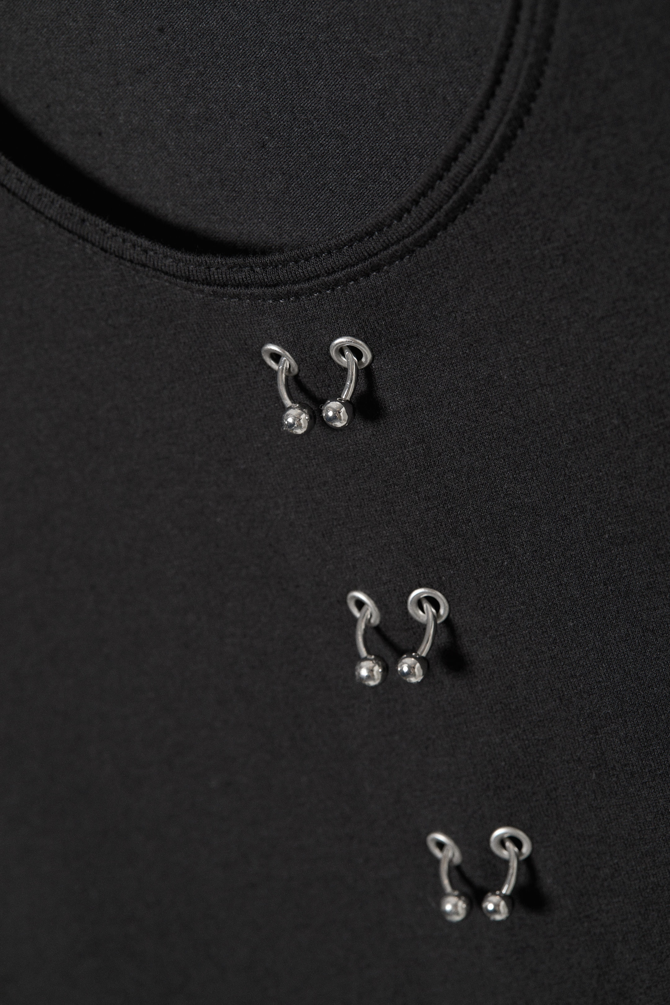 Black - Pierced Long-Sleeved Top - 5