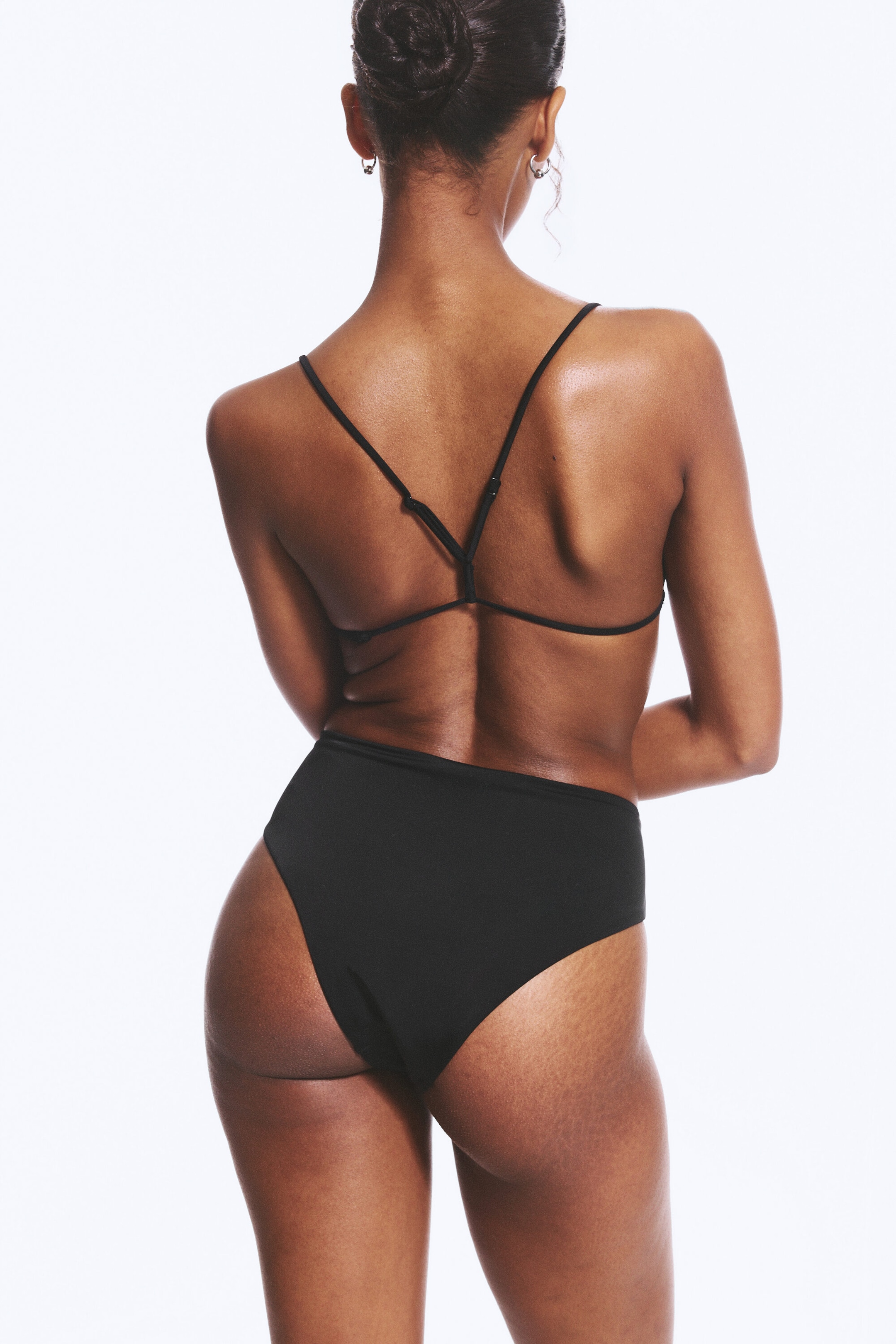 Svart - Brazilian-cut bikinitrosor med hög midja - 2