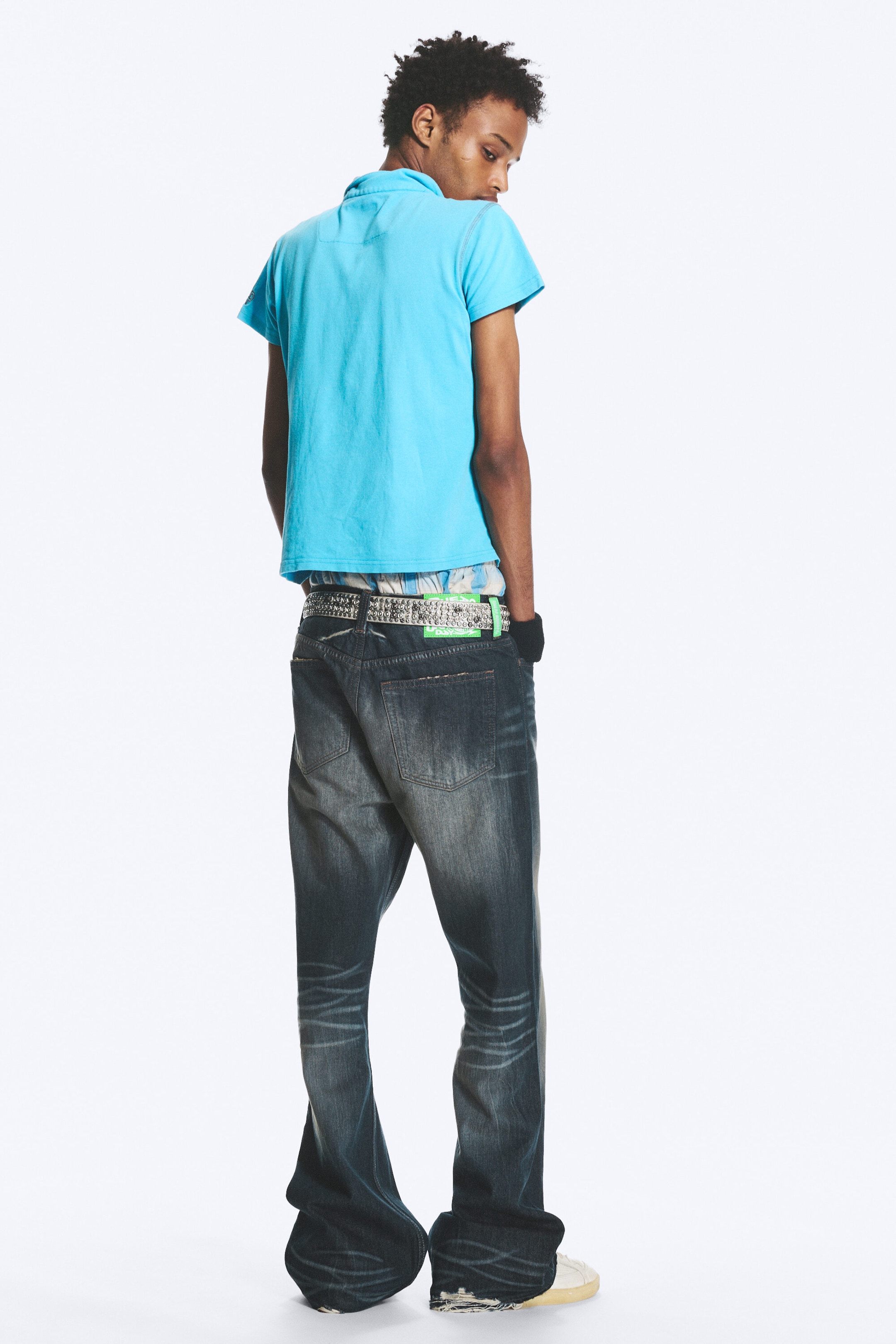 Morbid Blue - Mörkblå - Boo Bootleg Low Waist Regular Bootcut Jeans - 4