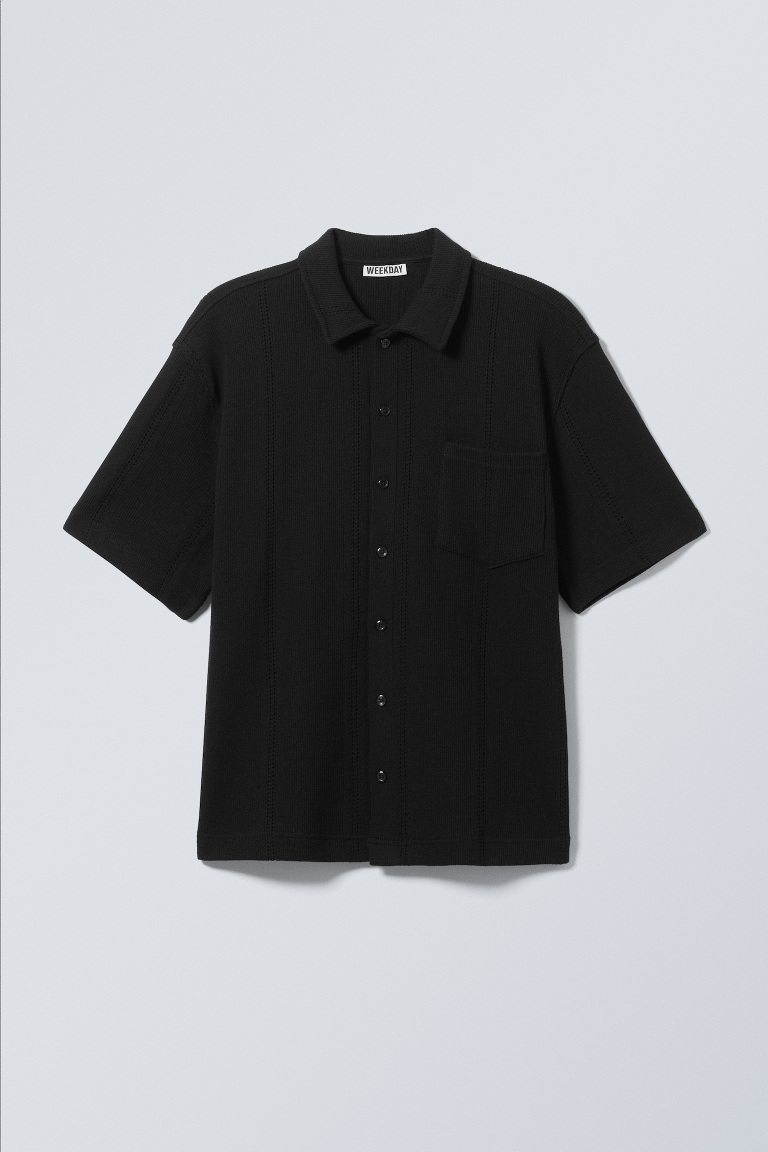 Camicia in maglia con bottoni a maniche corte - Nero/Talpa scuro/Talpa polvere/Nero/Verde kaki chiaro/Grigio chiaro/Nero/Bianco polvere