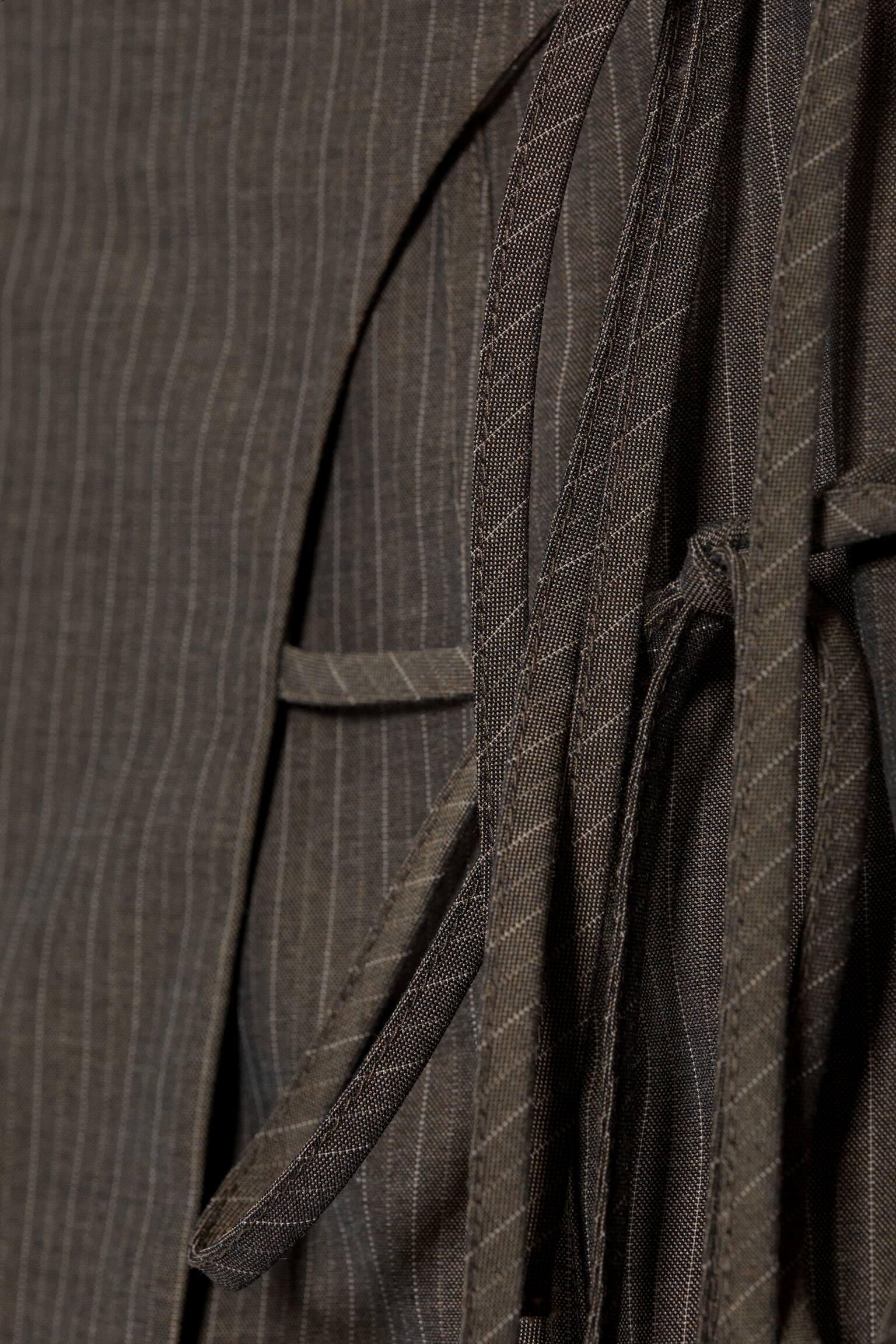 Mini-Wickelrock mit Riemchen - Dunkles Graubraun/Schwarz - 4