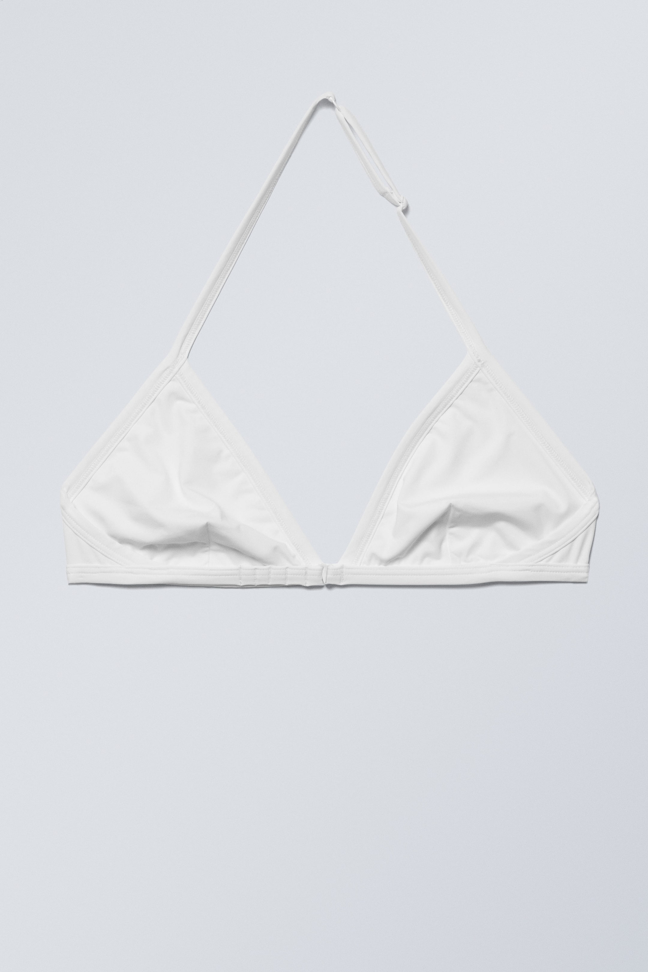 White - Vega Halter Triangle Bra - 1
