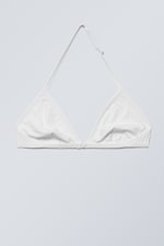 White - Vega Halter Triangle Bra - 1