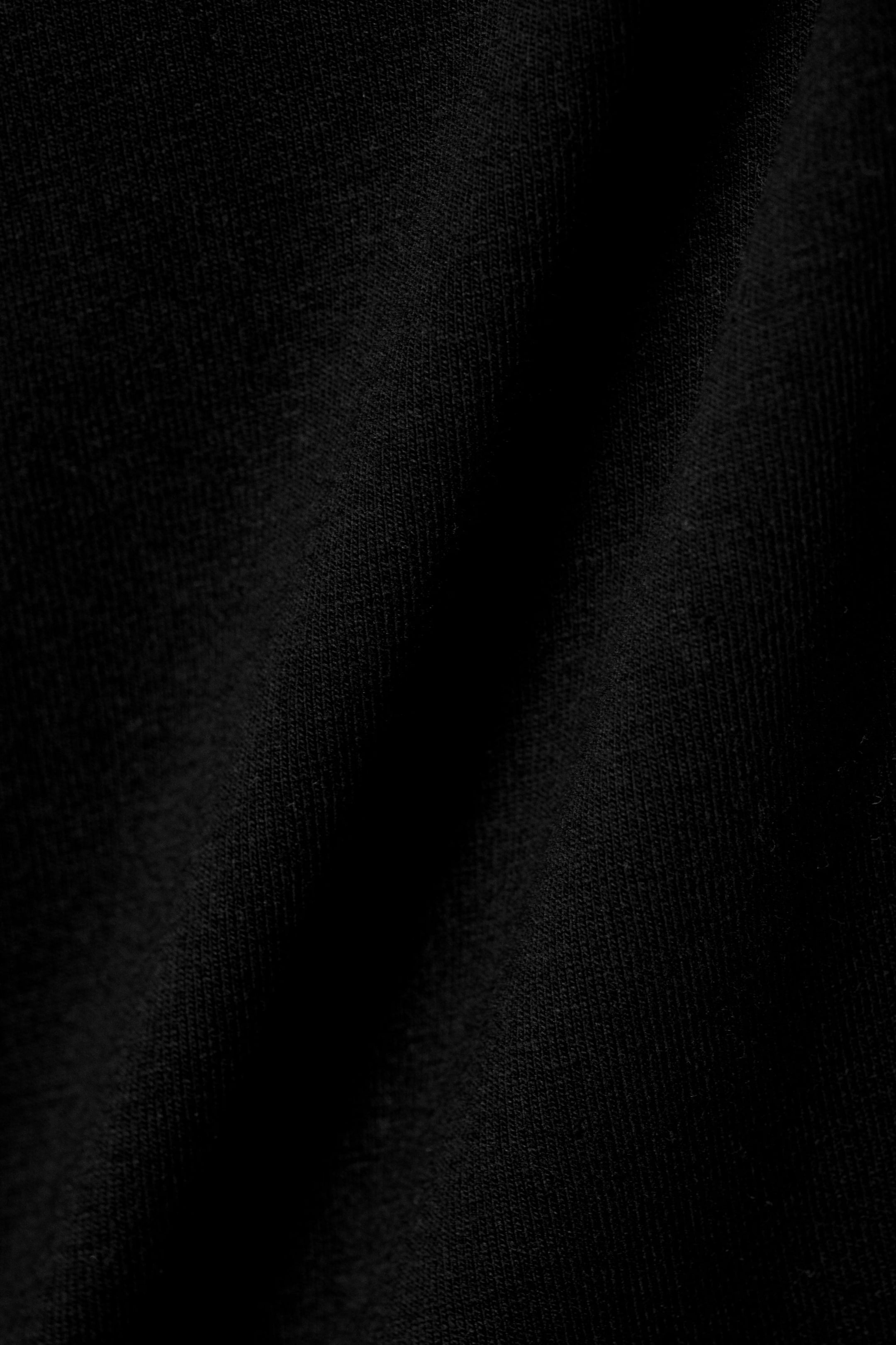 Black - Slim V-neck Cotton Singlet - 5