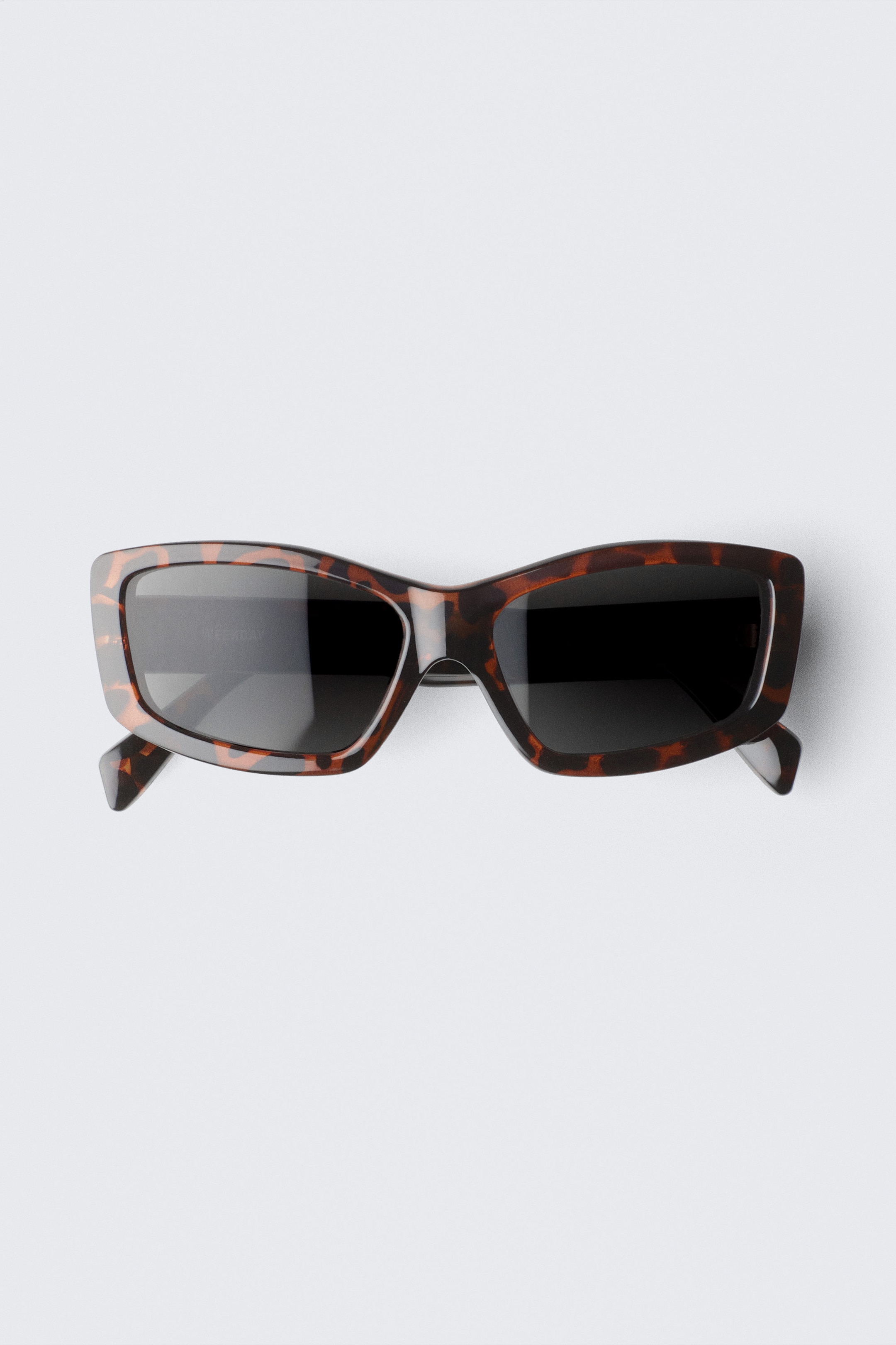 Brown Tortoise - Rectangular Semi-wide Sunglasses - 0