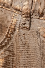 Metallic Dark Beige - Low Straight Metallic Trousers - 1