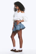 Dusty White - Balloon Sleeve Blouse - 2