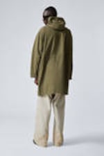 Kakigroen - Oversized parka van katoenen keperstof - 3