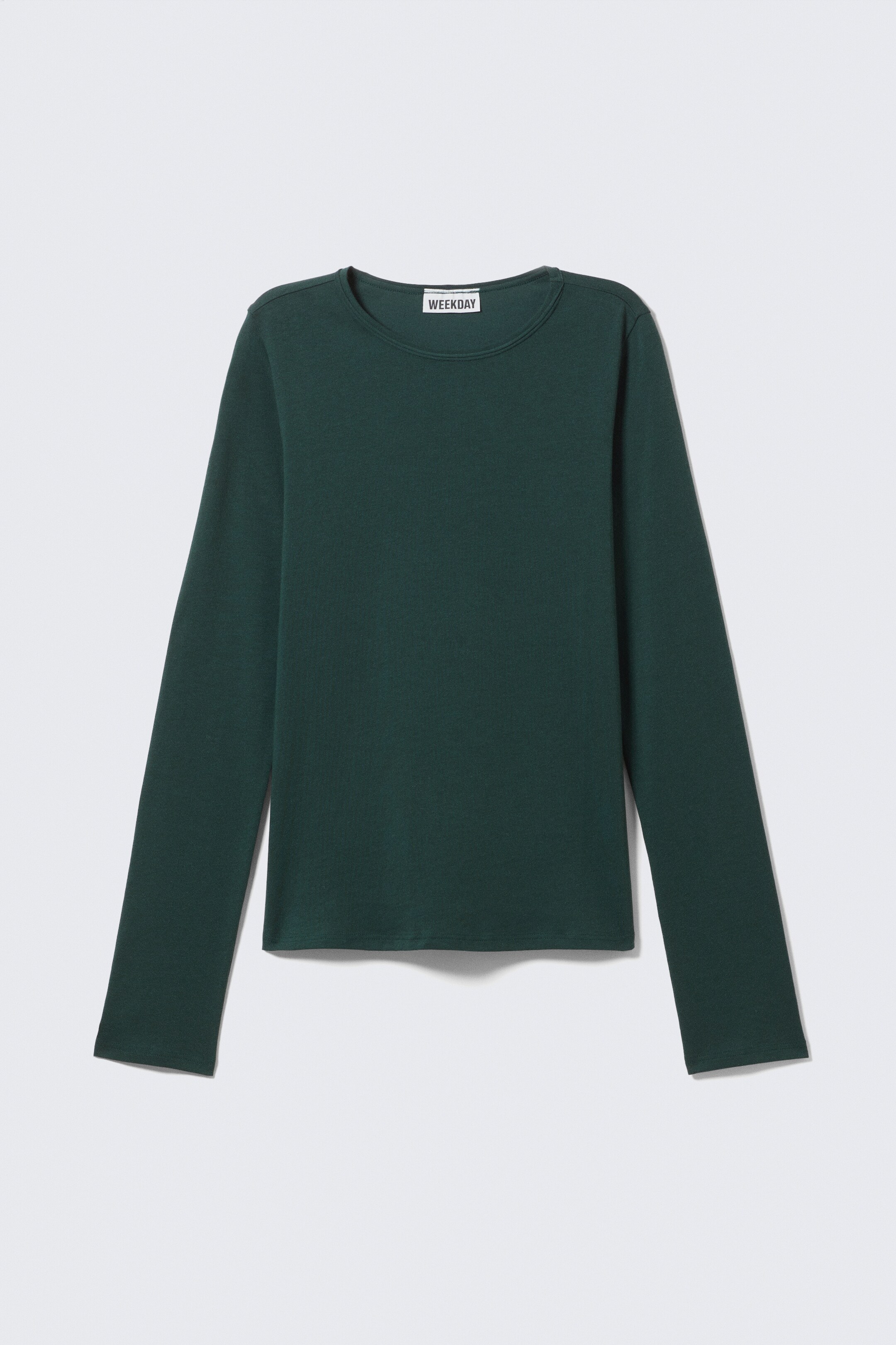 View larger image: Soft Long-Sleeved Cotton Jersey Top - Petrol - Ladies | H&M GB 4