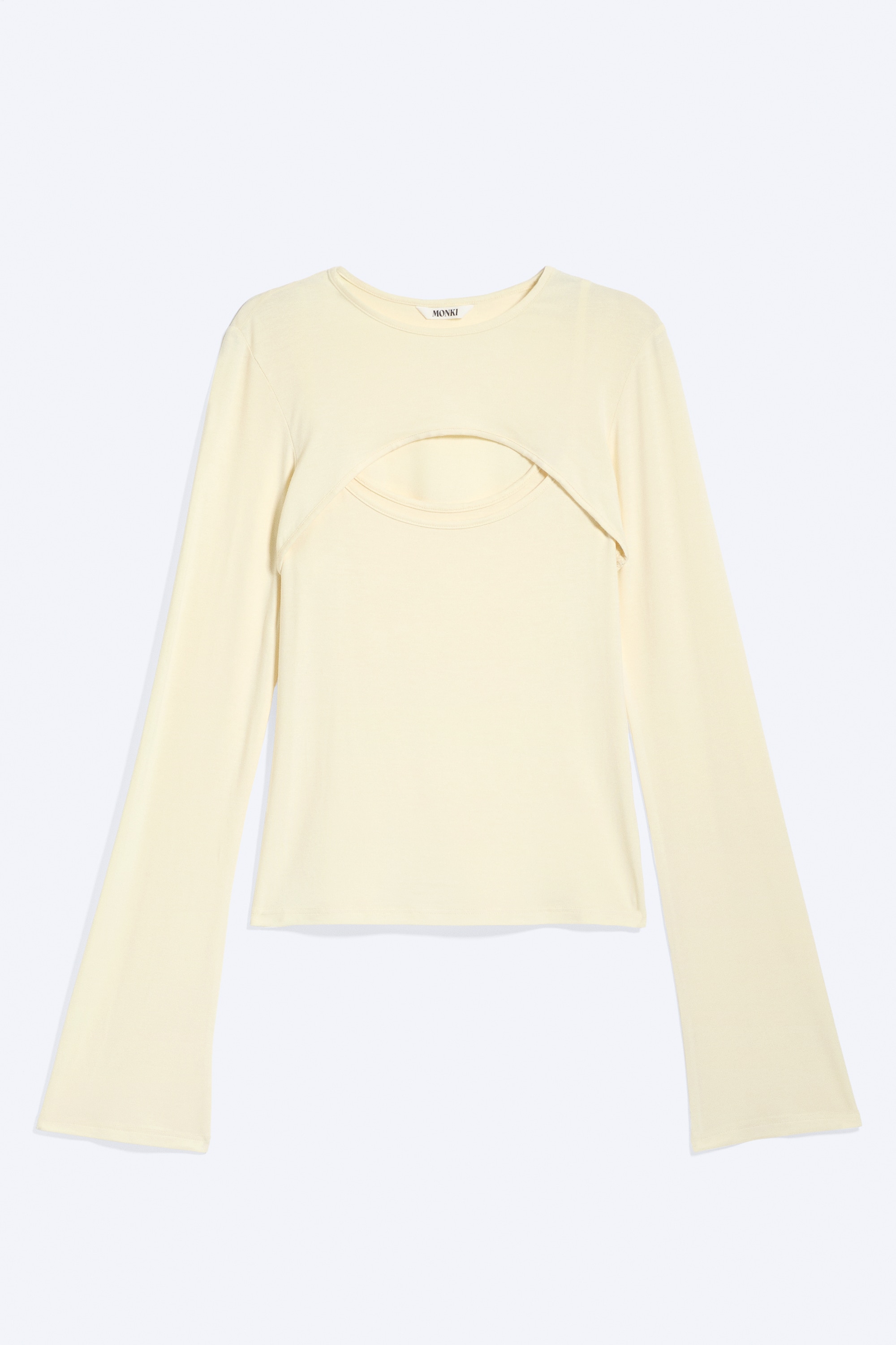 LAYERED TWO-PIECE BOLERO LONG-SLEEVE - Dusty Light Yellow/Snake Skin Pattern