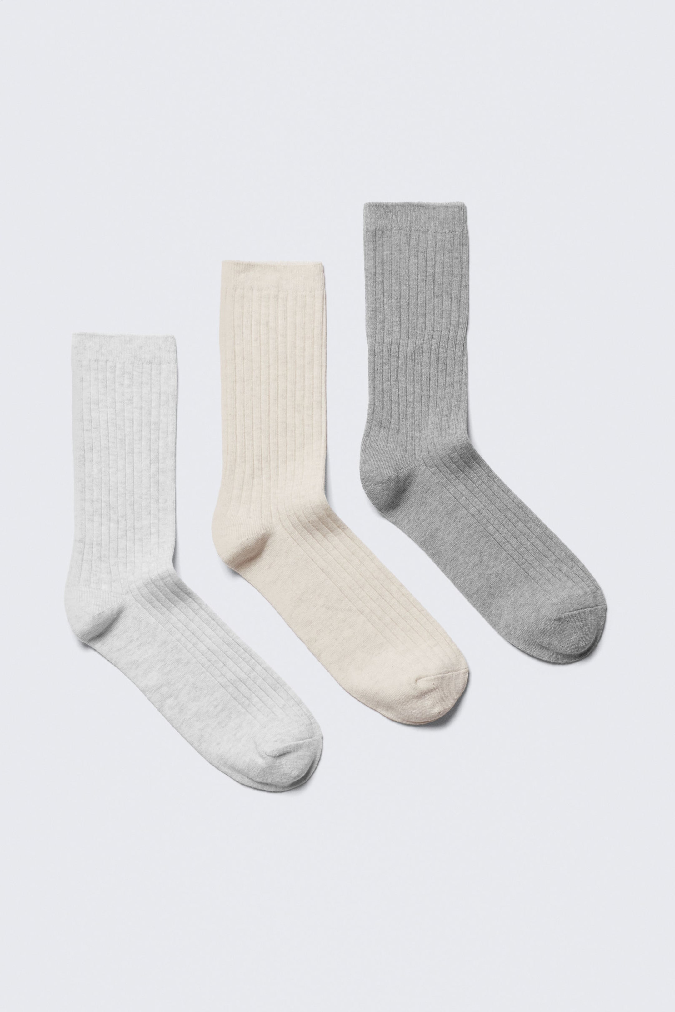 Vit/Beige/Grå - 3-pack strumpor Noah